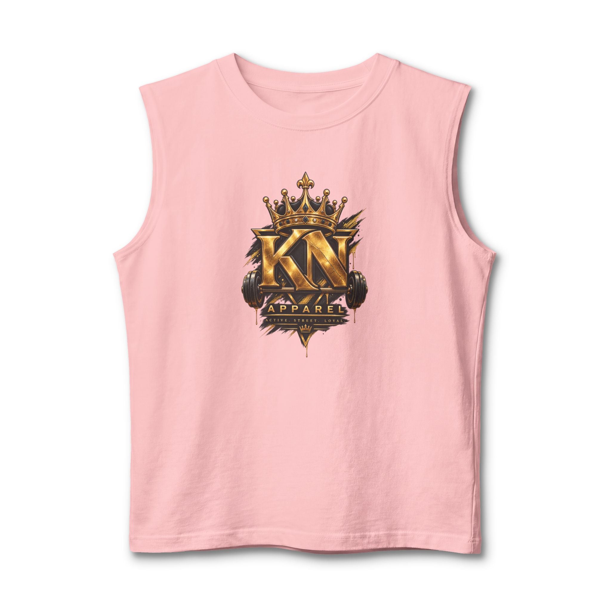 Muscle Tank — KN Apparel Gold Crown Logo & “Forged by Pressure” Motivational Gym Tank