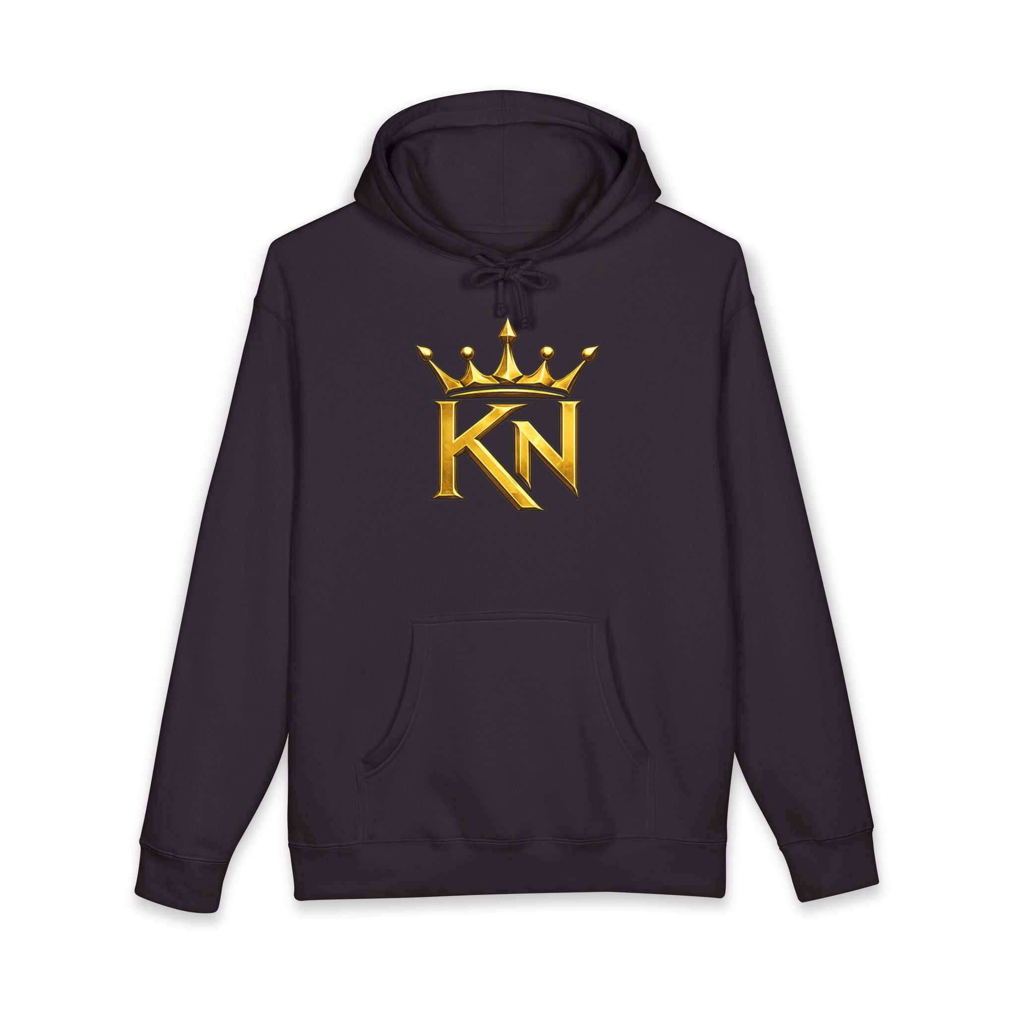 King Crown Hoodie — Gold KN Logo & 'Family, Loyalty & Respect' Script Pullover