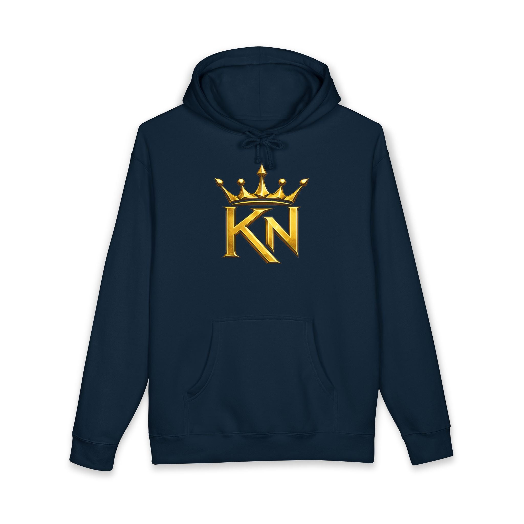King Crown Hoodie — Gold KN Logo & 'Family, Loyalty & Respect' Script Pullover